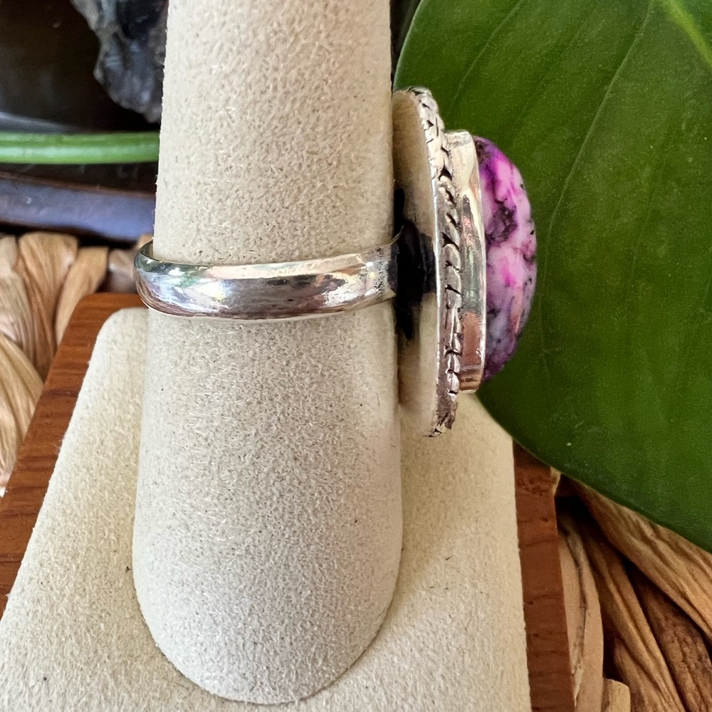 Purple Dendritic Opal Ring View 3